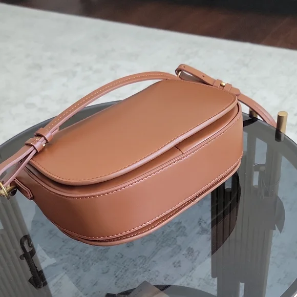 Zara Tan Leather Crossbody Bag - Picture 9 of 15